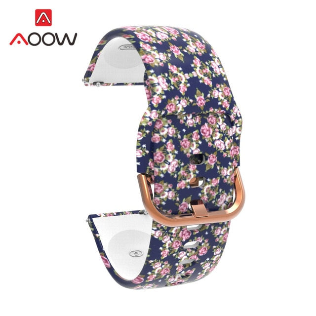 20mm Printing Silicone Watchband for Samsung Galaxy Watch Active 42mm Gear Sport S2 Garmin Amazfit Bracelet Band Strap Correa