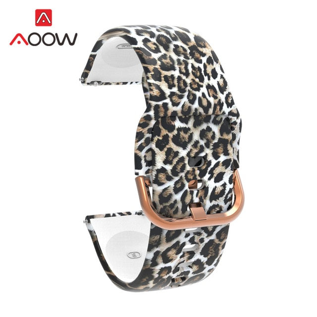 20mm Printing Silicone Watchband for Samsung Galaxy Watch Active 42mm Gear Sport S2 Garmin Amazfit Bracelet Band Strap Correa