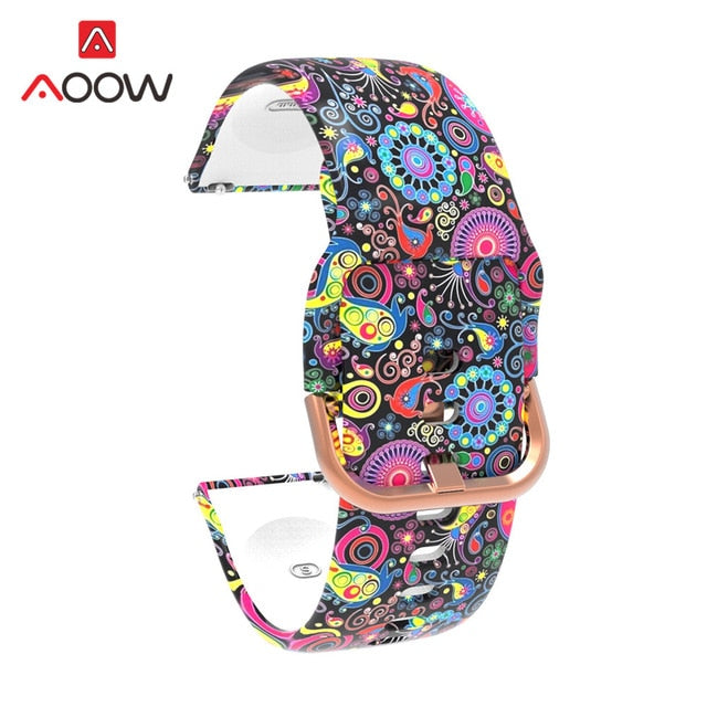 20mm Printing Silicone Watchband for Samsung Galaxy Watch Active 42mm Gear Sport S2 Garmin Amazfit Bracelet Band Strap Correa