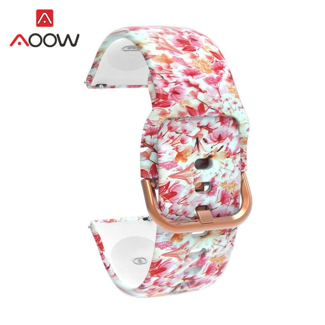 20mm Printing Silicone Watchband for Samsung Galaxy Watch Active 42mm Gear Sport S2 Garmin Amazfit Bracelet Band Strap Correa