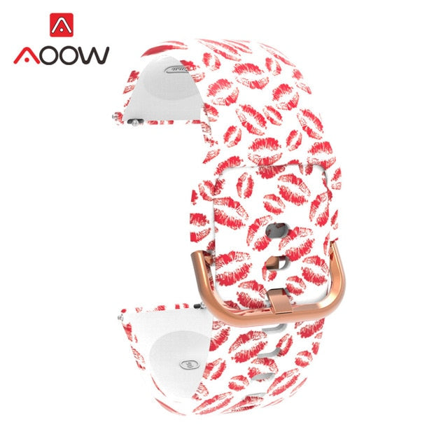 20mm Printing Silicone Watchband for Samsung Galaxy Watch Active 42mm Gear Sport S2 Garmin Amazfit Bracelet Band Strap Correa