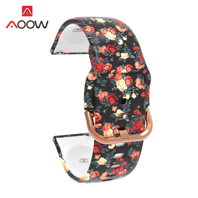 20mm Printing Silicone Watchband for Samsung Galaxy Watch Active 42mm Gear Sport S2 Garmin Amazfit Bracelet Band Strap Correa