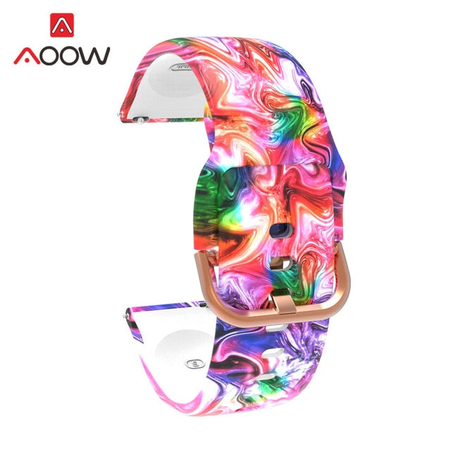 20mm Printing Silicone Watchband for Samsung Galaxy Watch Active 42mm Gear Sport S2 Garmin Amazfit Bracelet Band Strap Correa