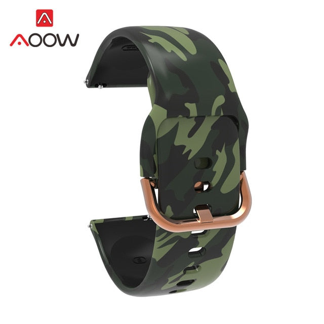 20mm Printing Silicone Watchband for Samsung Galaxy Watch Active 42mm Gear Sport S2 Garmin Amazfit Bracelet Band Strap Correa