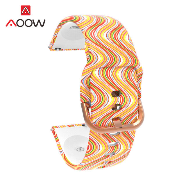 20mm Printing Silicone Watchband for Samsung Galaxy Watch Active 42mm Gear Sport S2 Garmin Amazfit Bracelet Band Strap Correa