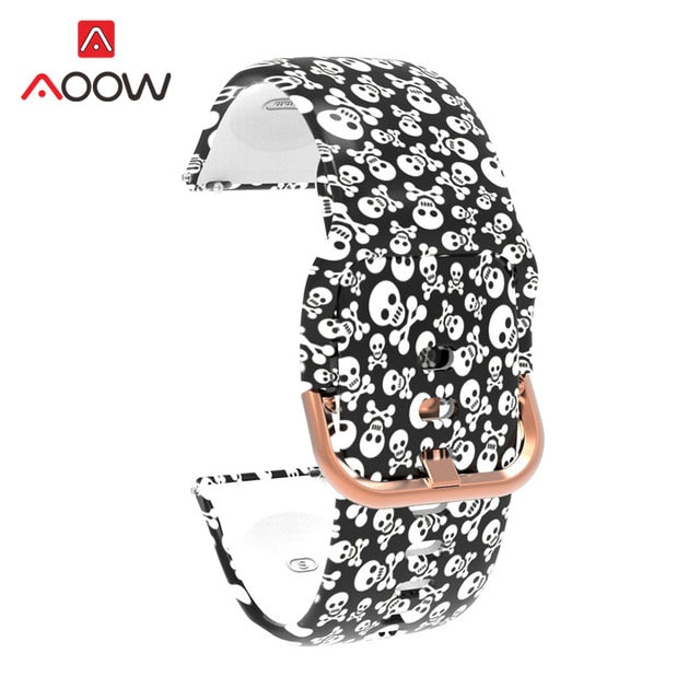 20mm Printing Silicone Watchband for Samsung Galaxy Watch Active 42mm Gear Sport S2 Garmin Amazfit Bracelet Band Strap Correa