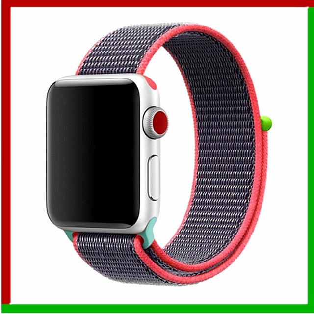 Nylon strap For Apple Watch band 42mm 38mm iWatch 4 band 44mm 40mm Bracelet Sport loop watchband watch belt Breathable 5 4 3 2 1