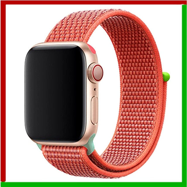 Nylon strap For Apple Watch band 42mm 38mm iWatch 4 band 44mm 40mm Bracelet Sport loop watchband watch belt Breathable 5 4 3 2 1