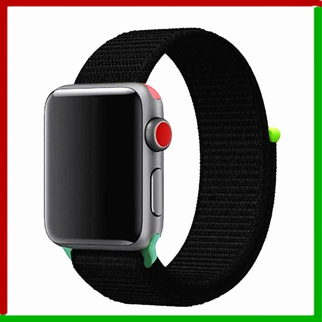 Nylon strap For Apple Watch band 42mm 38mm iWatch 4 band 44mm 40mm Bracelet Sport loop watchband watch belt Breathable 5 4 3 2 1
