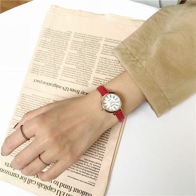 Retro Brown Women Watches Qualities Small Ladies Wristwatches Vintage Leather Bracelet Watch 2019 Fashion Brand Female Clock