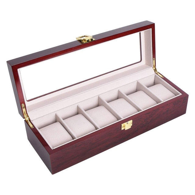 Luxury Wooden Watch Box Watch Holder Box For Watches Men Glass Top Jewelry Organizer Box 2 3 5 12 Grids Watch Organizer New D40