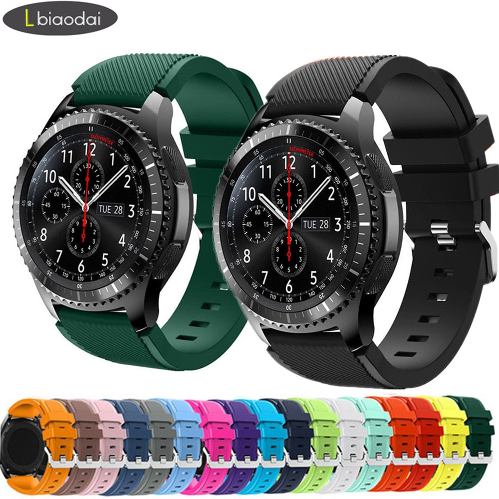 Silicone band for Samsung Galaxy watch 46mm strap Gear S3 Frontier band 22mm bracelet Huawei watch GT strap Gear S 3 Classic 46