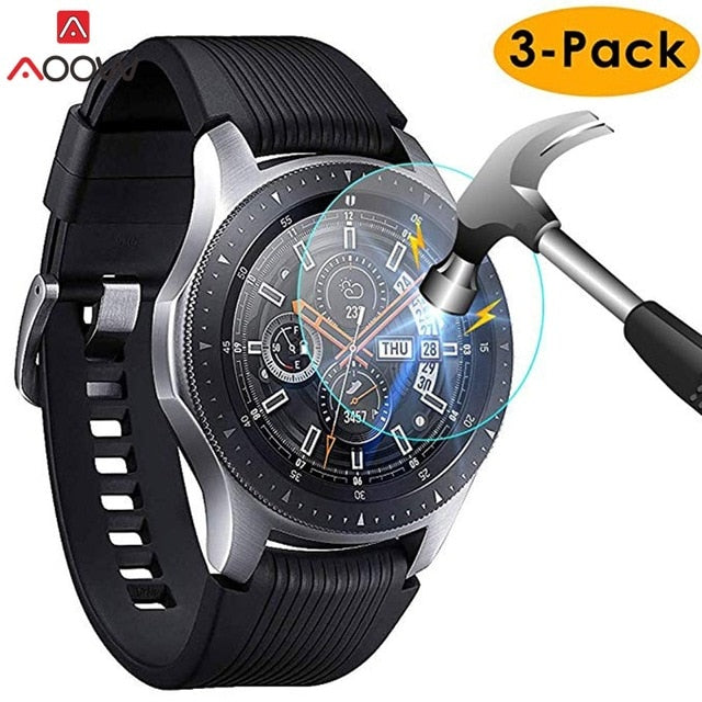 3pcs for Samsung Galaxy Watch 42mm 46mm Tempered Glass Screen Protector Protective Film Guard Anti Explosion Anti-shatter