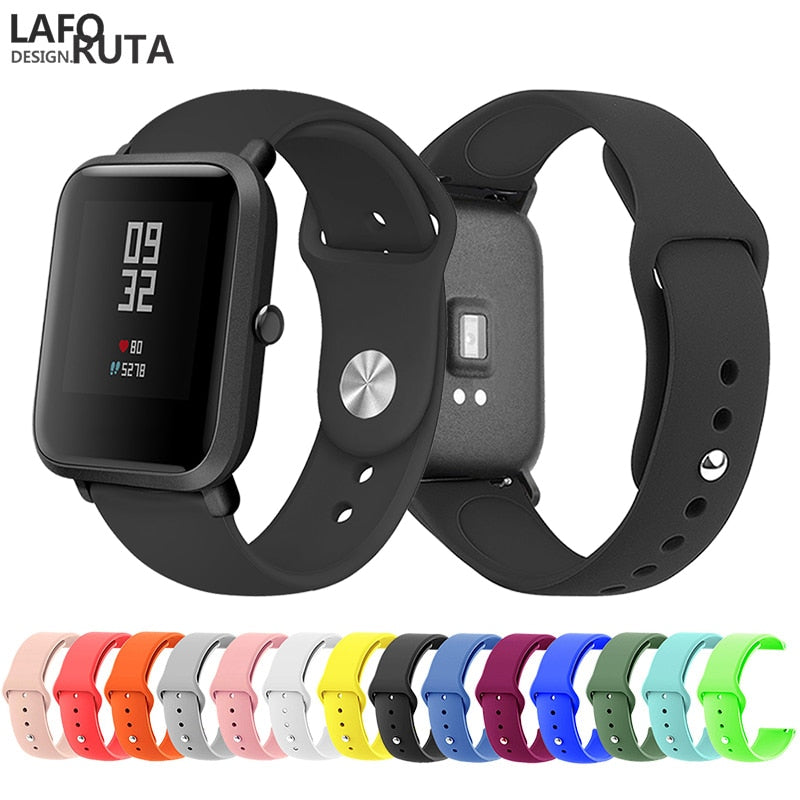 Laforuta 20mm Sport Soft Silicone Watch Band for Xiaomi Amazfit Bip Strap for Huami Amazfit Bip Bracelet Quick Release Bracelet