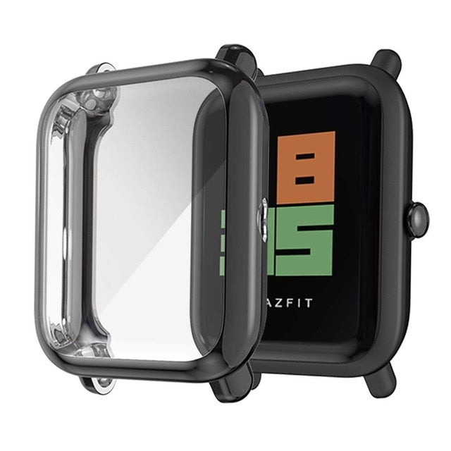 Screen Protector Slim Colorful Frame TPU Case Cover Protect Shell For Huami Amazfit Bip Younth Watch with Screen Protector