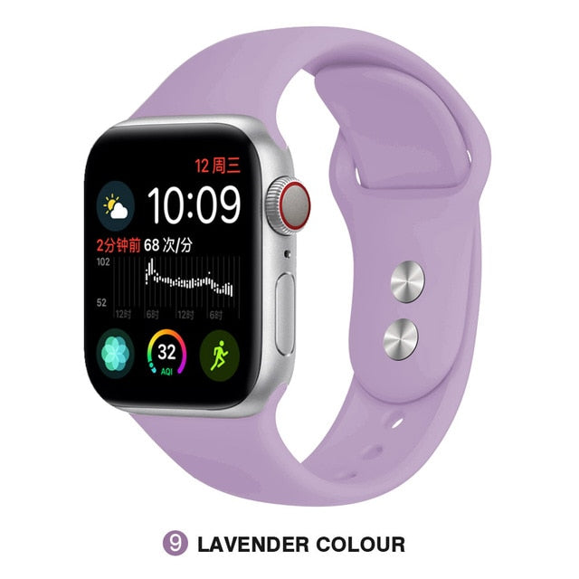 Silicone strap For Apple Watch band 38mm 42mm iwatch 5 Band 44mm 40mm Sport bracelet Rubber watchband for  iwatch 4 3 2 1