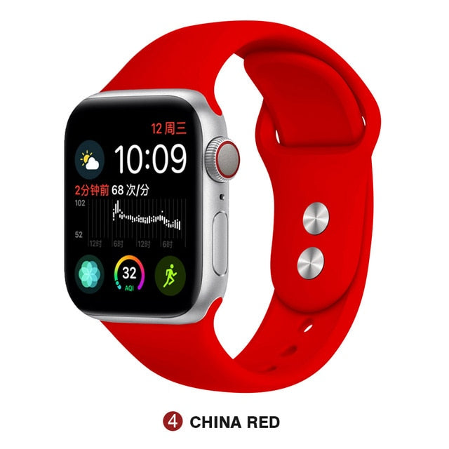 Silicone strap For Apple Watch band 38mm 42mm iwatch 5 Band 44mm 40mm Sport bracelet Rubber watchband for  iwatch 4 3 2 1
