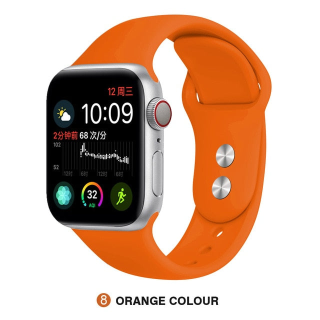 Silicone strap For Apple Watch band 38mm 42mm iwatch 5 Band 44mm 40mm Sport bracelet Rubber watchband for  iwatch 4 3 2 1