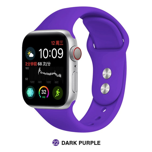 Silicone strap For Apple Watch band 38mm 42mm iwatch 5 Band 44mm 40mm Sport bracelet Rubber watchband for  iwatch 4 3 2 1