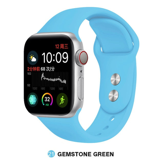 Silicone strap For Apple Watch band 38mm 42mm iwatch 5 Band 44mm 40mm Sport bracelet Rubber watchband for  iwatch 4 3 2 1