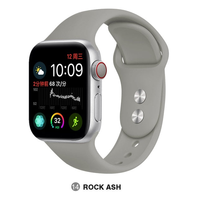 Silicone strap For Apple Watch band 38mm 42mm iwatch 5 Band 44mm 40mm Sport bracelet Rubber watchband for  iwatch 4 3 2 1