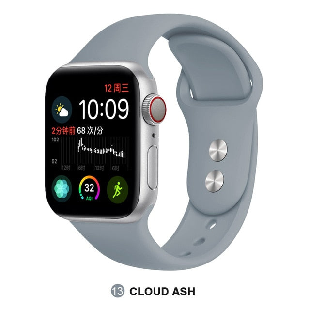 Silicone strap For Apple Watch band 38mm 42mm iwatch 5 Band 44mm 40mm Sport bracelet Rubber watchband for  iwatch 4 3 2 1