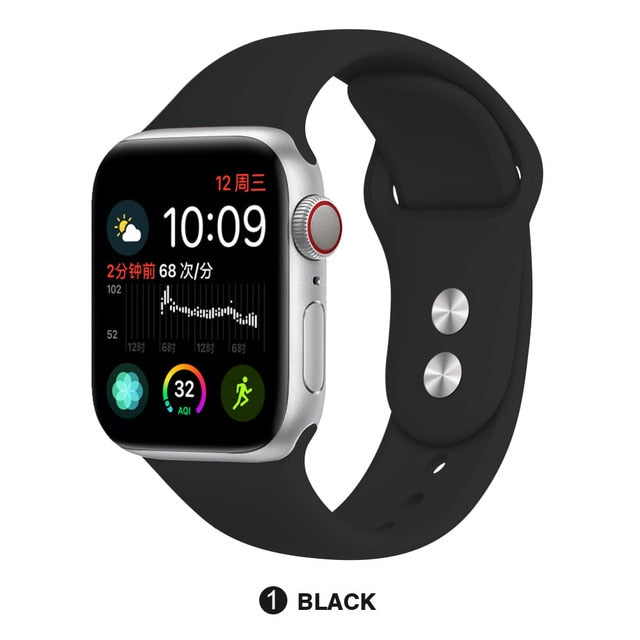 Silicone strap For Apple Watch band 38mm 42mm iwatch 5 Band 44mm 40mm Sport bracelet Rubber watchband for  iwatch 4 3 2 1