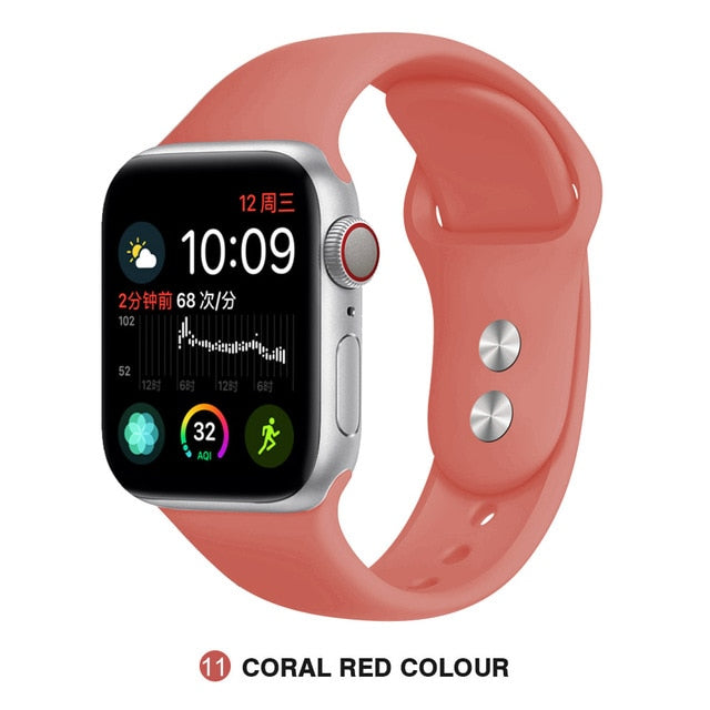 Silicone strap For Apple Watch band 38mm 42mm iwatch 5 Band 44mm 40mm Sport bracelet Rubber watchband for  iwatch 4 3 2 1