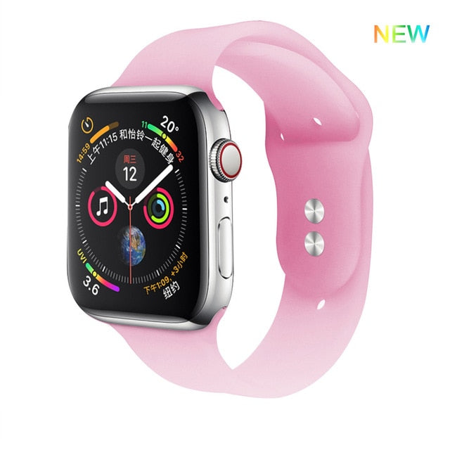 Silicone strap For Apple Watch band 38mm 42mm iwatch 5 Band 44mm 40mm Sport bracelet Rubber watchband for  iwatch 4 3 2 1