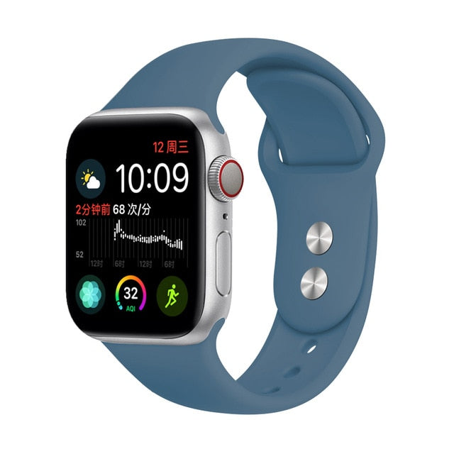 Silicone strap For Apple Watch band 38mm 42mm iwatch 5 Band 44mm 40mm Sport bracelet Rubber watchband for  iwatch 4 3 2 1