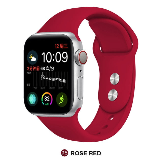 Silicone strap For Apple Watch band 38mm 42mm iwatch 5 Band 44mm 40mm Sport bracelet Rubber watchband for  iwatch 4 3 2 1