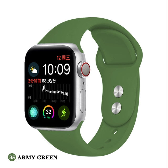 Silicone strap For Apple Watch band 38mm 42mm iwatch 5 Band 44mm 40mm Sport bracelet Rubber watchband for  iwatch 4 3 2 1