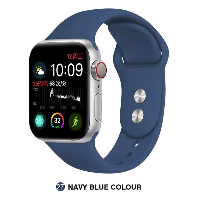 Silicone strap For Apple Watch band 38mm 42mm iwatch 5 Band 44mm 40mm Sport bracelet Rubber watchband for  iwatch 4 3 2 1