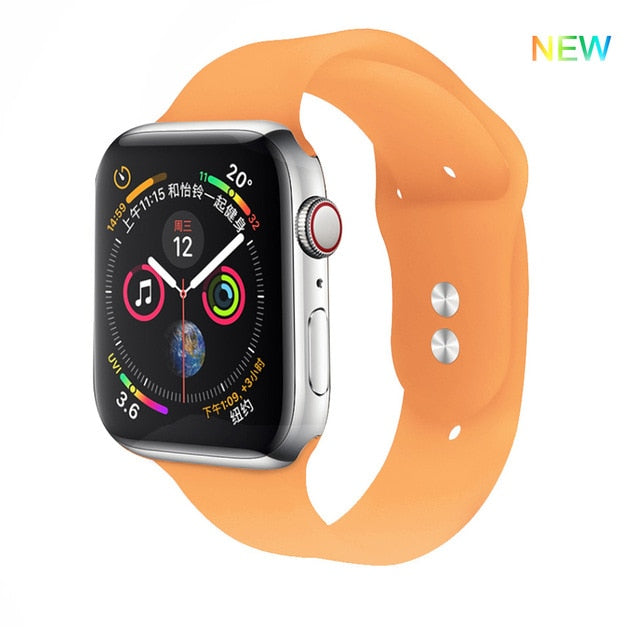 Silicone strap For Apple Watch band 38mm 42mm iwatch 5 Band 44mm 40mm Sport bracelet Rubber watchband for  iwatch 4 3 2 1