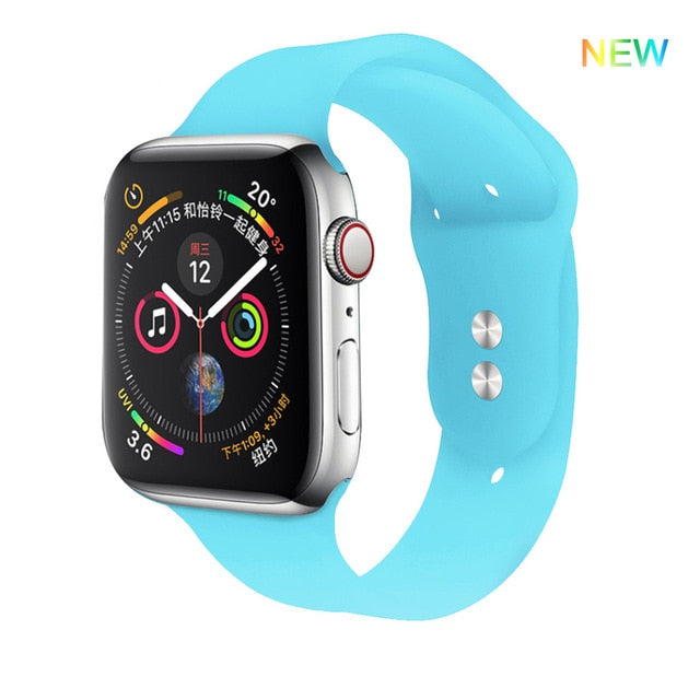 Silicone strap For Apple Watch band 38mm 42mm iwatch 5 Band 44mm 40mm Sport bracelet Rubber watchband for  iwatch 4 3 2 1