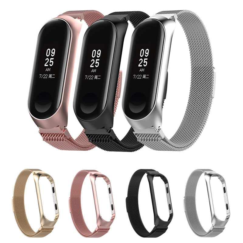 Sport Metal Bracelet for Xiaomi Band 3/4 Wrist Strap Miband 3 Wristband Smart Watch Band Mi Band3 Stainless Steel Strap for Mi4