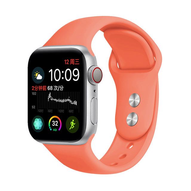 Silicone strap For Apple Watch band 38mm 42mm iwatch 5 Band 44mm 40mm Sport bracelet Rubber watchband for  iwatch 4 3 2 1