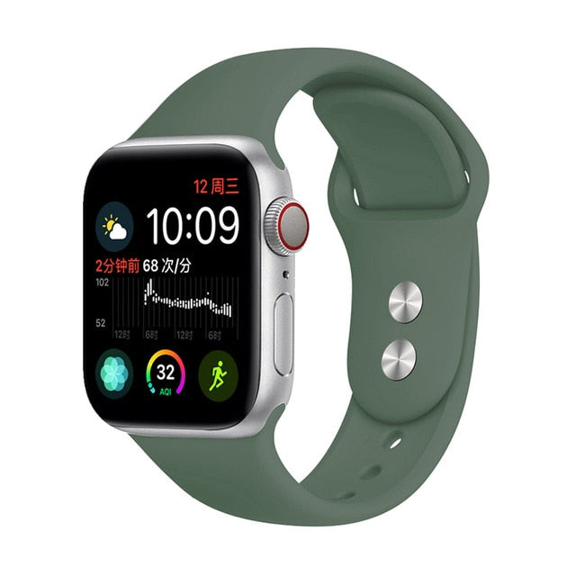 Silicone strap For Apple Watch band 38mm 42mm iwatch 5 Band 44mm 40mm Sport bracelet Rubber watchband for  iwatch 4 3 2 1
