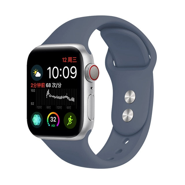 Silicone strap For Apple Watch band 38mm 42mm iwatch 5 Band 44mm 40mm Sport bracelet Rubber watchband for  iwatch 4 3 2 1