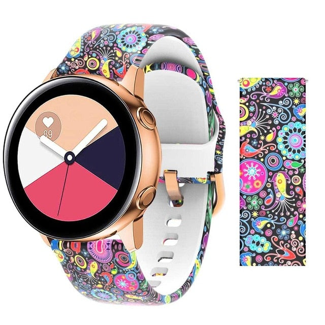 Silicone Watch Strap for Samsung Galaxy Active  Galaxy 42 Band 20mm s2 Band  Amazfit Bip Youth/Gear Sport/Garmin vivoactive 3