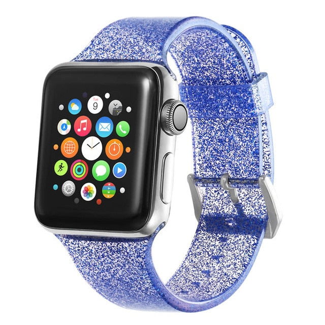 Glitter Strap for Apple Watch Band pulseira Apple Watch 5 4 3 correa 40mm 44mm iwatch band 38mm 42mm Silicone Bracelet watchband