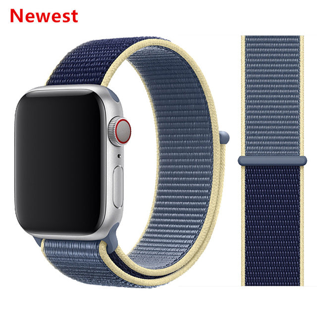 Nylon strap For Apple Watch band 42mm 38mm iWatch 4 band 44mm 40mm Bracelet Sport loop watchband watch belt Breathable 5 4 3 2 1