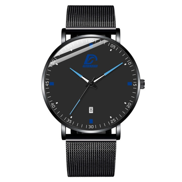 2020 Fashion Mens Business Minimalist Watches Luxury Ultra Thin Stainless Steel Mesh Belt Analog Quartz Watch relogio masculino