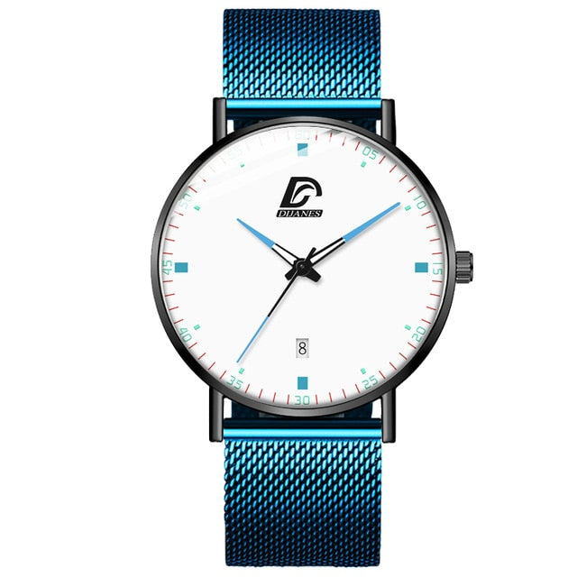 2020 Fashion Mens Business Minimalist Watches Luxury Ultra Thin Stainless Steel Mesh Belt Analog Quartz Watch relogio masculino