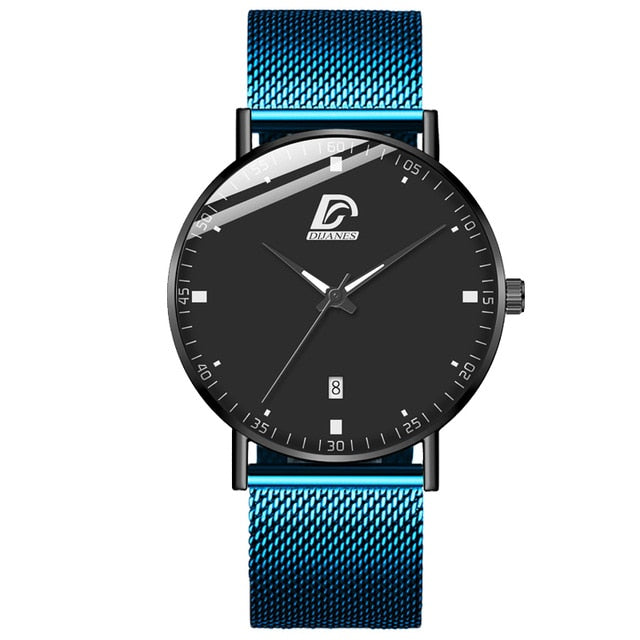 2020 Fashion Mens Business Minimalist Watches Luxury Ultra Thin Stainless Steel Mesh Belt Analog Quartz Watch relogio masculino