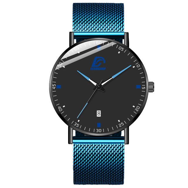 2020 Fashion Mens Business Minimalist Watches Luxury Ultra Thin Stainless Steel Mesh Belt Analog Quartz Watch relogio masculino