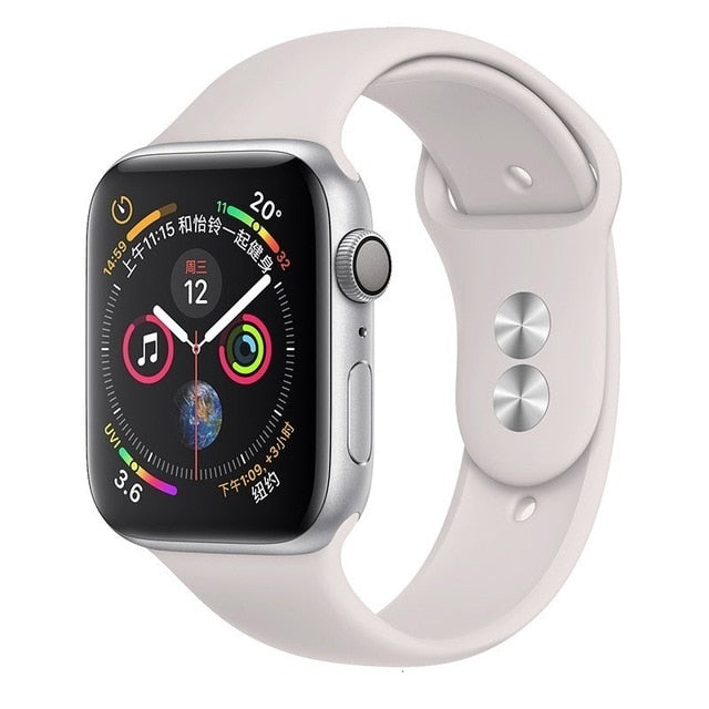 Silicone Strap For Apple Watch band 44mm 42mm iwatch series 5 4 3 2 1 Bracelet 40mm 38mm pulseira smart watch Accessories loop