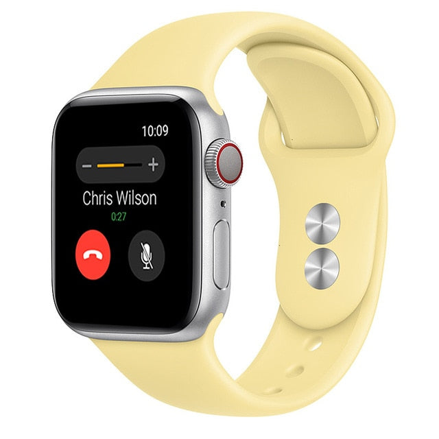 Silicone Strap For Apple Watch band 44mm 42mm iwatch series 5 4 3 2 1 Bracelet 40mm 38mm pulseira smart watch Accessories loop