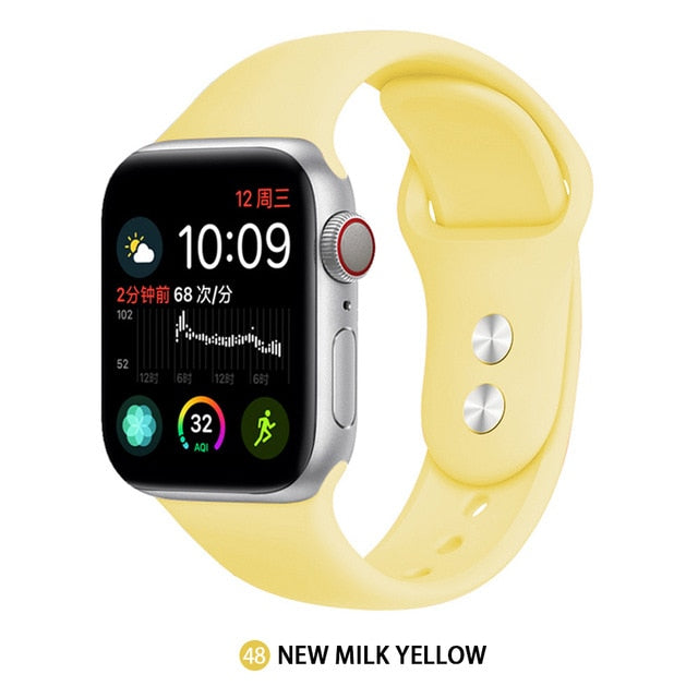 Silicone strap For Apple Watch band 38mm 42mm iwatch 5 Band 44mm 40mm Sport bracelet Rubber watchband for  iwatch 4 3 2 1