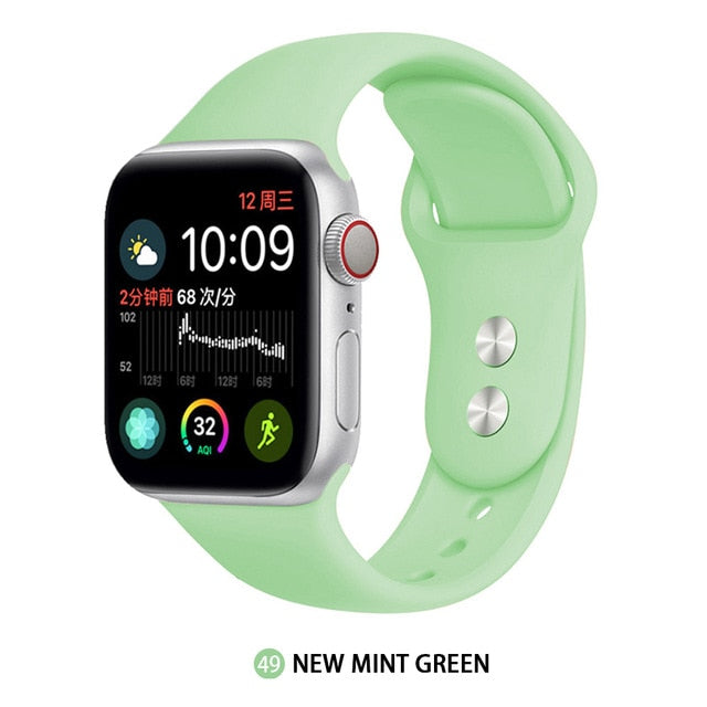 Silicone strap For Apple Watch band 38mm 42mm iwatch 5 Band 44mm 40mm Sport bracelet Rubber watchband for  iwatch 4 3 2 1